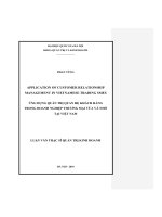 Application of customer relationship management in vietnamese trading SMEs 