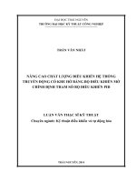Nâng cao chất lượng điều khiển hệ thống truyền động có khe hở bằng bộ điều khiển mờ chỉnh định tham số bộ điều khiển PID 