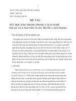 NÉT ĐỘC ĐÁO TRONG PHONG CÁCH NGHỆ THUẬT CỦA NGUYỄN TUÂN TRƯỚC CÁCH MẠNG