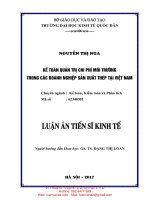 Luận văn Tiến sĩ: Kế toán quản trị chi phí môi trường trong các doanh nghiệp sản xuất thép tại Việt Nam