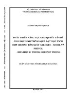 Phát triển năng lực giải quyết vấn đề cho học sinh thông qua dạy học tích hợp chương dẫn xuất halogen – ancol   phenol   hóa học 11 trung học phổ thông 