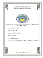 DẠY HỌC THEO HƯỚNG PHÁT TRIỂN NĂNG LỰC HỌC SINH  Bài 2: CHẤT – LỚP 8