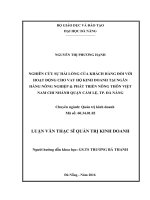Nghiên cứu sự hài lòng của khách hàng đối với hoạt động cho vay hộ kinh doanh tại ngân hàng NNPTNT việt nam   chi nhánh quận cẳm lệ thành phố đà nẵng 