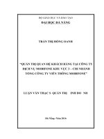 Quản trị quan hệ khách hàng tại công ty dịch vụ mobifhone khu vực 3 chi nhánh tổng công ty viễn thông mobifhone 