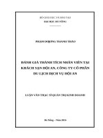 Đánh giá thành tích nhân viên tại khách sạn hội an, công ty cổ phần du lịch dịch vụ hội an 