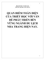 TIỂU LUẬN MAC LEENIN1  phát triển du lịch bền vững ở nha trang và quan điểm toàn diện