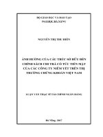 Ảnh hưởng của cấu trúc sỡ hữu đến chính sách chi trả cổ tức tiền mặt của các công ty niêm yết trên thị trường chứng khoán việt nam 