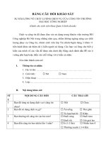 Bảng câu hỏi khảo sát về chất lượng căng tin trường HAUI