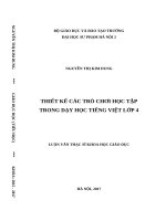 Thiết kế các trò chơi học tập trong dạy học tiếng việt lớp 4 