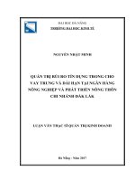 Quản trị rủi ro tín dụng trong cho vay trung và dài hạn tại ngân hàng NN  PTNT việt nam   chi nhánh đắk lắk 