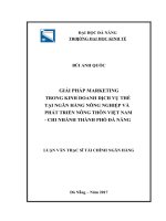 Giải pháp marketing trong kinh doanh dịch vụ thẻ tại ngân hàng NNPTNT việt nam , chi nhánh thành phố đà nẵng 