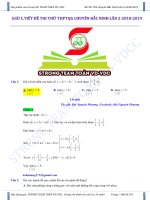 Đề thi thử Môn Toán THPT chuyên Bắc Ninh 2018 2019 đáp án chi tiết