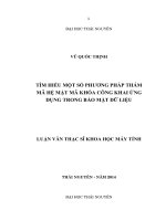 Tìm hiểu một số phương pháp thám mã hệ mật mã khóa công khai ứng dụng trong bảo mật dữ liệu 