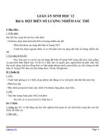 Giáo án Sinh học 12 bài 6: Đột biến số lượng nhiễm sắc thể