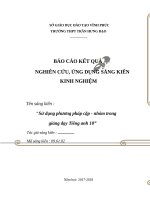 Sử dụng phương pháp cặp  nhóm trong giảng dạy Tiếng anh 10