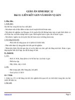 Giáo án Sinh học 12 bài 11: Liên kết gen và hoán vị gen