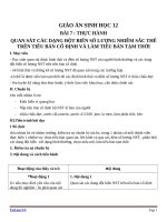 Giáo án Sinh học 12 bài 7: Thực hành quan sát các dạng đột biến số lượng nhiễm sắc thể