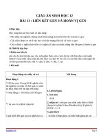 Giáo án Sinh học 12 bài 11: Liên kết gen và hoán vị gen