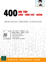 400 câu hỏi kiềm   kiểm thổ   nhôm (có giải chi tiết) FULL