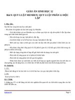 Giáo án Sinh học 12 bài 9: Quy luật Menden  Quy luật phân li độc lập