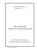 NÂNG CAO CHẤT LƯỢNG CÔNG TÁC CHỦ NHIỆM Ở TRƯỜNG THPT TRẦN HƯNG ĐẠO
