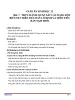 Giáo án Sinh học 12 bài 7: Thực hành quan sát các dạng đột biến số lượng nhiễm sắc thể