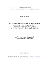 Giải pháp phát triển kinh tế hộ nông dân theo hướng sản xuất hàng hóa ở huyện yên sơn, tỉnh tuyên quang 