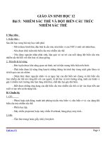 Giáo án Sinh học 12 bài 5: Nhiễm sắc thể và đột biến cấu trúc nhiễm sắc thể