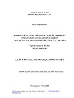 Đánh giá khả năng thích hợp của các loại hình sử dụng đất sản xuất nông nghiệp tại xã linh sơn, huyện đồng hỷ, tỉnh thái nguyên 