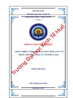 HOÀN THIỆN CÔNG tác kế TOÁN THUẾ GTGT và THUẾ TNDN tại CÔNG TY cổ PHẦN LASA 