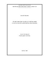 Tổ chức khoa học tài liệu lưu trữ địa chính của sở tài nguyên  môi trường tỉnh lâm đồng 