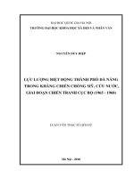 Lực lượng biệt động thành phố đà nẵng trong kháng chiến chống mỹ, cứu nước, giai đoạn chiến tranh cục bộ 