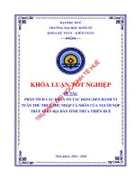Phân tích các nhân tố tác động đến hành vi tuân thủ thuế thu nhập cá nhân của người nộp thuế trên địa bàn tỉnh thừa thiên huế 