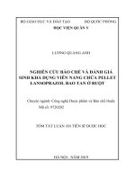 Nghiên cứu bào chế và đánh giá sinh khả dụng viên nang chứa pellet lansoprazol bao tan ở ruột (tt)