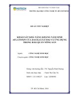 Khảo sát khả năng kháng nấm sinh aflatoxin của bacillus spp  (CS1b) và ứng dụng trong bảo quản nông sản 