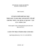 Sử dụng phối hợp dạy học theo góc và dạy học giải quyết vấn đề chương mắt  các dụng cụ quang vật lí 11   nâng cao 