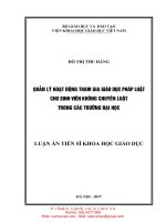 Quản lý hoạt động tham gia giáo dục pháp luật cho sinh viên không chuyên luật trong các trường đại học 