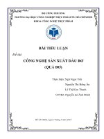 Công nghệ sản xuất dầu bơ quả bơ