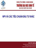 CH7 NPV VÀ CÁC TIÊU CHUẨN ĐẦU TƯ KHÁC