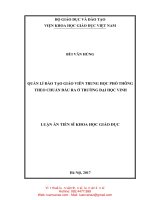 Quản lý đào tạo giáo viên trung học phổ thông theo chuẩn đầu ra ở trường đại học vinh 