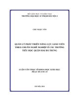 Quản lý phát triển năng lực giáo viên theo chuẩn nghề nghiệp ở các trường tiểu học quận hai bà trưng 
