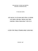 Xây dựng và sử dụng bộ công cụ đánh giá trên lớp học trong dạy học chương sóng ánh sáng vật lí 12 