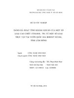 Đánh giá hoạt tính kháng khuẩn của một số loại cao chiết ethanol 70% từ môt số loại thực vật tại vườn quốc gia bidoup   núi bà, lâm đồng 