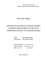 Khả năng sử dụng một số vi khuẩn lab phân lập trong khoang miệng ức chế sự tạo thành màng sinh học của lactobacillus fermentum 