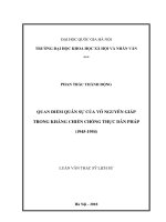 Quan điểm quân sự của võ nguyên giáp trong kháng chiến chống thực dân pháp (1945 1954) 