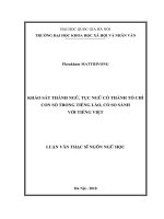 Khảo sát thành ngữ, tục ngữ có thành tố chỉ con số trong tiếng lào, có so sánh với tiếng việt 