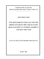 Ứng dụng khung năng lực cốt lõi trong xây dựng tiêu chuẩn tuyển dụng tại công ty cổ phần cơ khí và lắp máy việt nam 