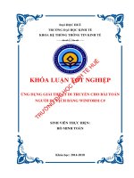 Ứng dụng giải thuật di truyền cho bài toán người đi du lịch bằng winform c 