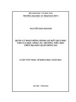 Quản lý hoạt động đánh giá kết quả học tập của học sinh tiểu học trên địa bàn quận đống đa 