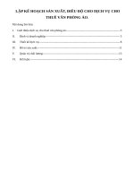 Lập kế hoạch sản xuất, điều độ cho dịch vụ cho thuê văn phòng ảo 